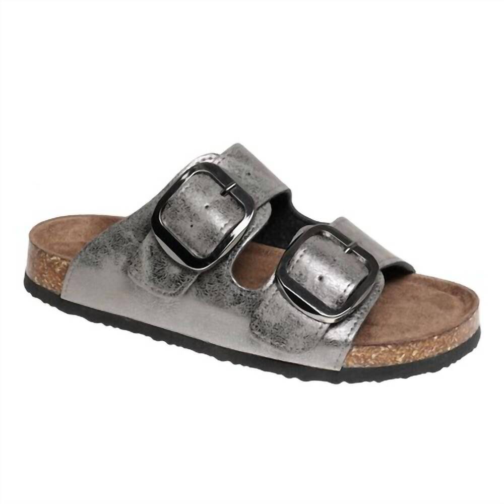 NEW OUTWOODS women's bork-66 buckle sandals in pewter